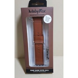 MobyFox Leather Apple Watch Band Brown (1 Size Fits All Apple Watches) BRAND NEW